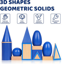 Load image into Gallery viewer, Montessori Wooden Geometry Set