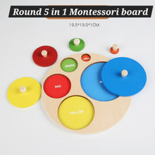 Load image into Gallery viewer, Montessori Wooden Shape Puzzle Board (Available in 5 different sizes)