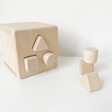 Load image into Gallery viewer, Montessori Wooden Box Shape Sorter