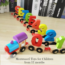 Load image into Gallery viewer, Montessori Wooden Number Train