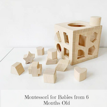 Load image into Gallery viewer, Montessori Wooden Box Shape Sorter