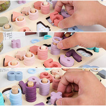 Load image into Gallery viewer, Montessori Wooden 4 in 1 Number and Shapes Sorting & Stacking Puzzle