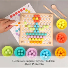 Load image into Gallery viewer, Montessori Sorting Rainbow Beads Pick Up Set