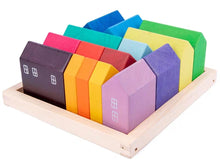 Load image into Gallery viewer, Wooden Colourful Block Houses