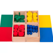 Load image into Gallery viewer, Montessori Knobless Classifying Cylinders
