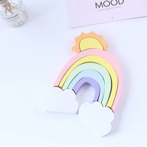 Wooden Rainbow Macaron Stacker