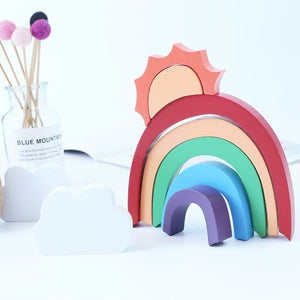 Wooden Rainbow Macaron Stacker