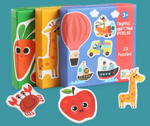 Load image into Gallery viewer, Animal / Vegetable / Transport 2 Piece Jigsaw Puzzle Set
