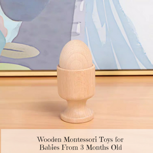 [Ready Stock] Montessori Wooden Egg and Cup