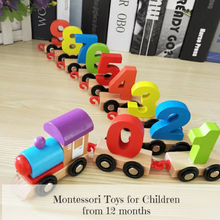 Load image into Gallery viewer, Montessori Wooden Number Train
