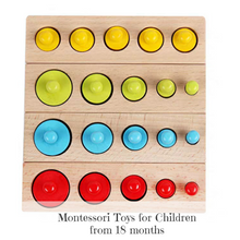 Load image into Gallery viewer, [Ready Stock] Montessori Knobbed Colourful Cylinders
