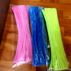 [Ready Stock] Pipe Cleaners (Blue, Pink, Yellow, Light and Dark Green, Orange)