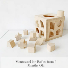 Load image into Gallery viewer, Montessori Wooden Box Shape Sorter
