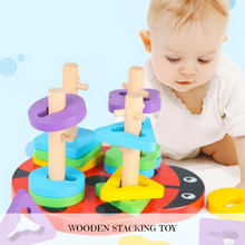 Load image into Gallery viewer, Wooden Ladybird 3D Puzzle Stacking Toy

