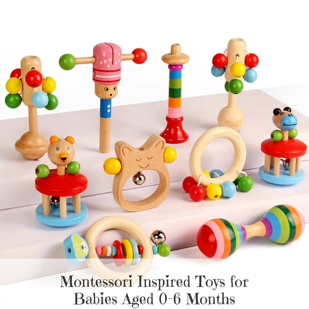 Baby Wooden Rattles (10 Different Designs)