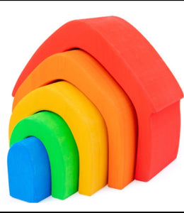 Wooden House Rainbow Stacker