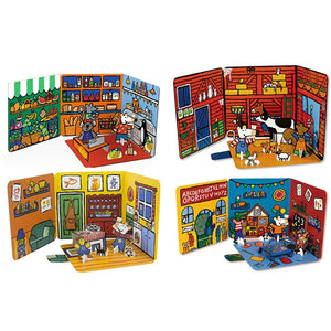 Maisy's Series of 4 (Complete with Durable Play Scene: A Fold-Out and Play Book